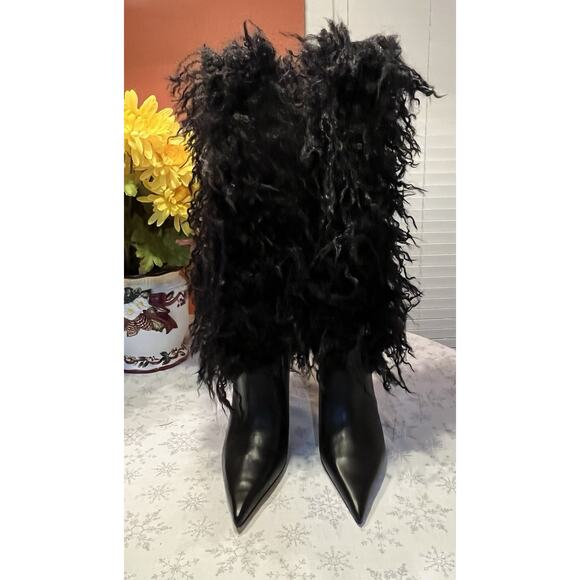 NEW MICHAEL KORS Dawn Faux Black Shearling Boots - Size 11 - Picture 4 of 12